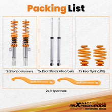 Laad de afbeelding in de galerijviewer, Coilovers Kit compatible for BMW E46 Coupe Sedan Shocks Yellow
