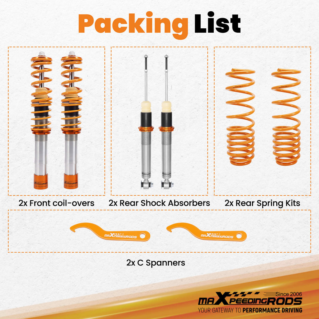 Compatible for BMW 5-Series 97-03 E39 525 528 530 540 NEW Performance Adjustable Coiloverslowering kit