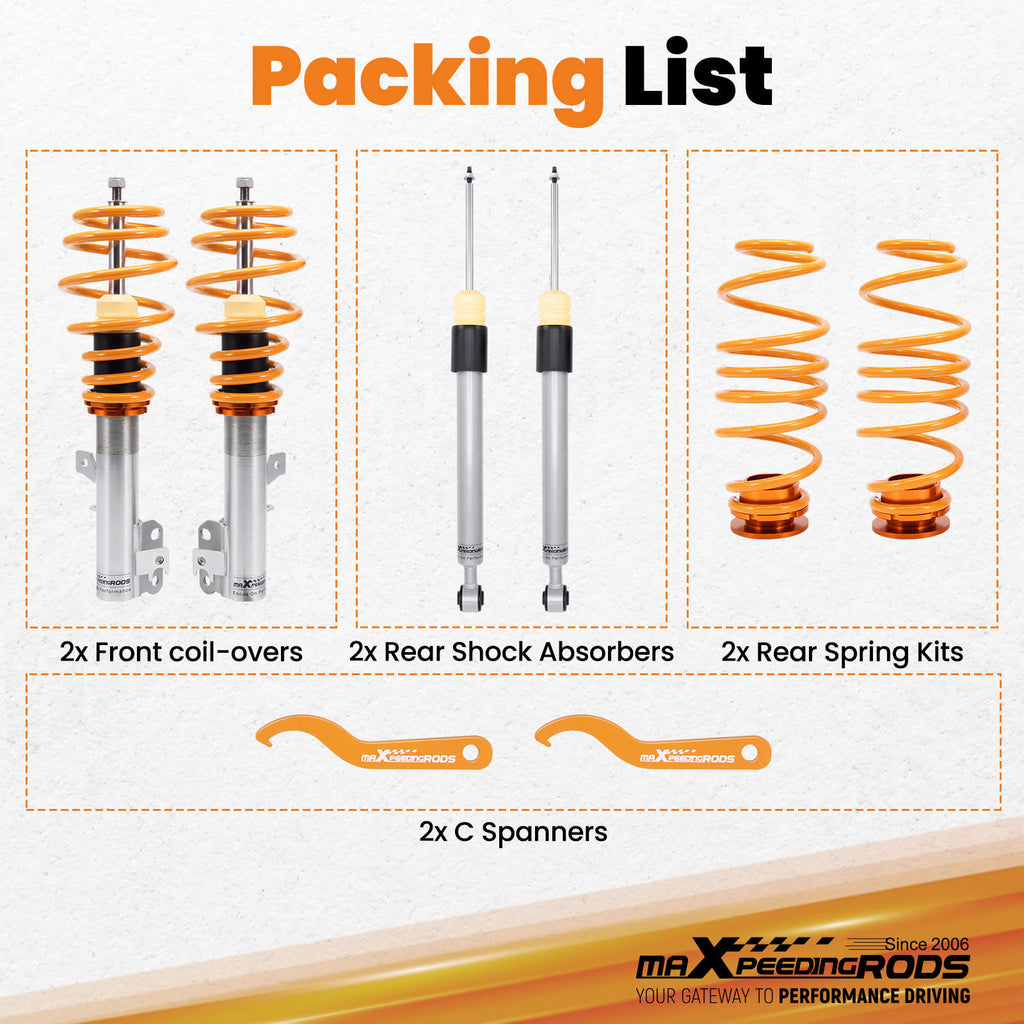 maXpeedingrods Coilovers compatible for Ford Fiesta Mk7 1.0 1.25 1.4 1.5 1.6 TDCi 2008-2017