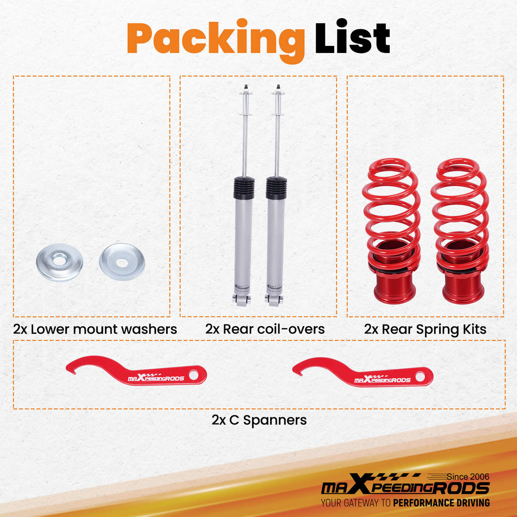 Rear Coilovers Lowering Suspension Kit compatible for Volkswagen GolfMK7 2015-2019