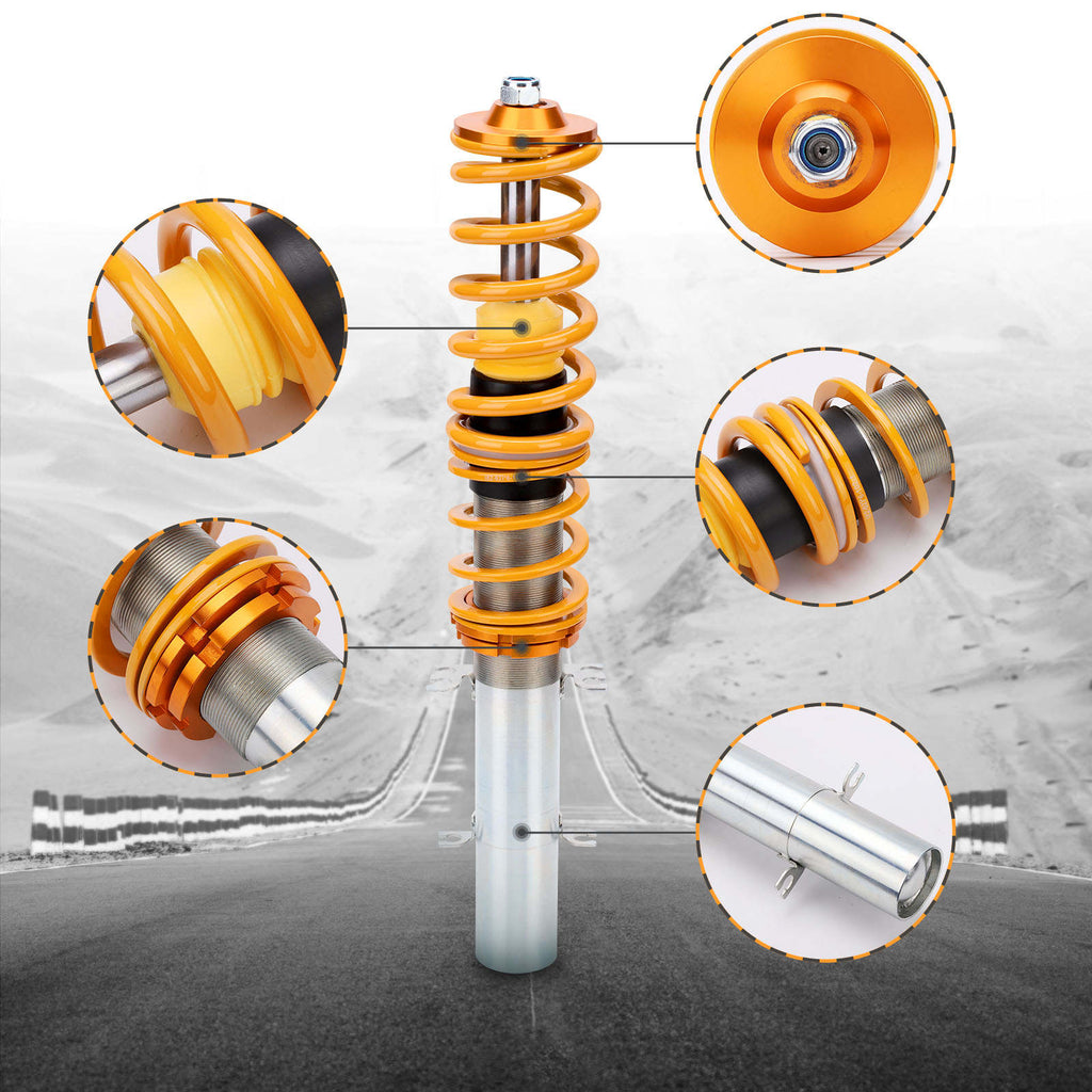 Compatible for SEAT LEON (1M1) Compatible for FWD 1999-2006 CoiloversAdjustable Suspension Shock Absorber Kit lowering kit