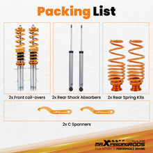 Laad de afbeelding in de galerijviewer, Compatible for VW Golf Mk4 1.4 1.6 1.8 1.8T 1.9SDi 1.9TDi Coilovers Suspension Struts Kit Lowering Kit