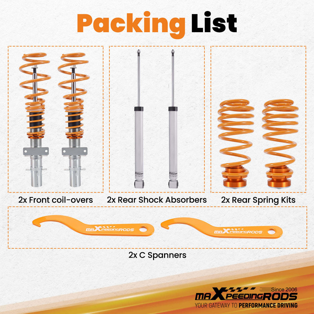 Suspension compatible for Volkswagen Polo MK4 9N /Compatible for SKODA FABIA MK1 Coilovers Absorber Shock Lowering Kit
