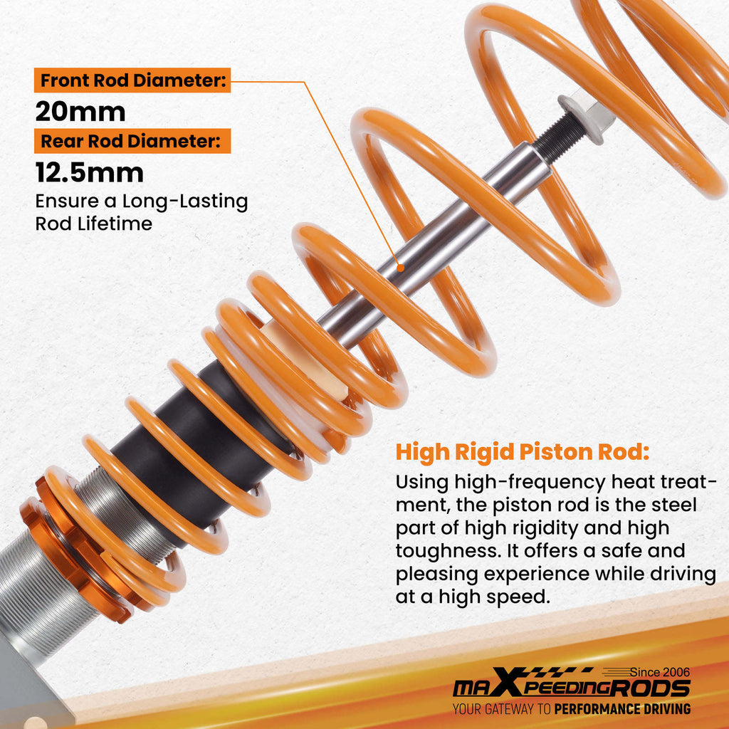 Compatible for Skoda Fabia Mk1 99-08 compatible for VW Polo MK4 9N 01-14 Coil Spring Coilovers Lowering Kit