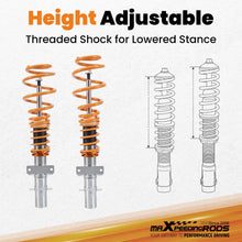 Laad de afbeelding in de galerijviewer, Compatible for Skoda Fabia Mk1 99-08 compatible for VW Polo MK4 9N 01-14 Coil Spring Coilovers Lowering Kit