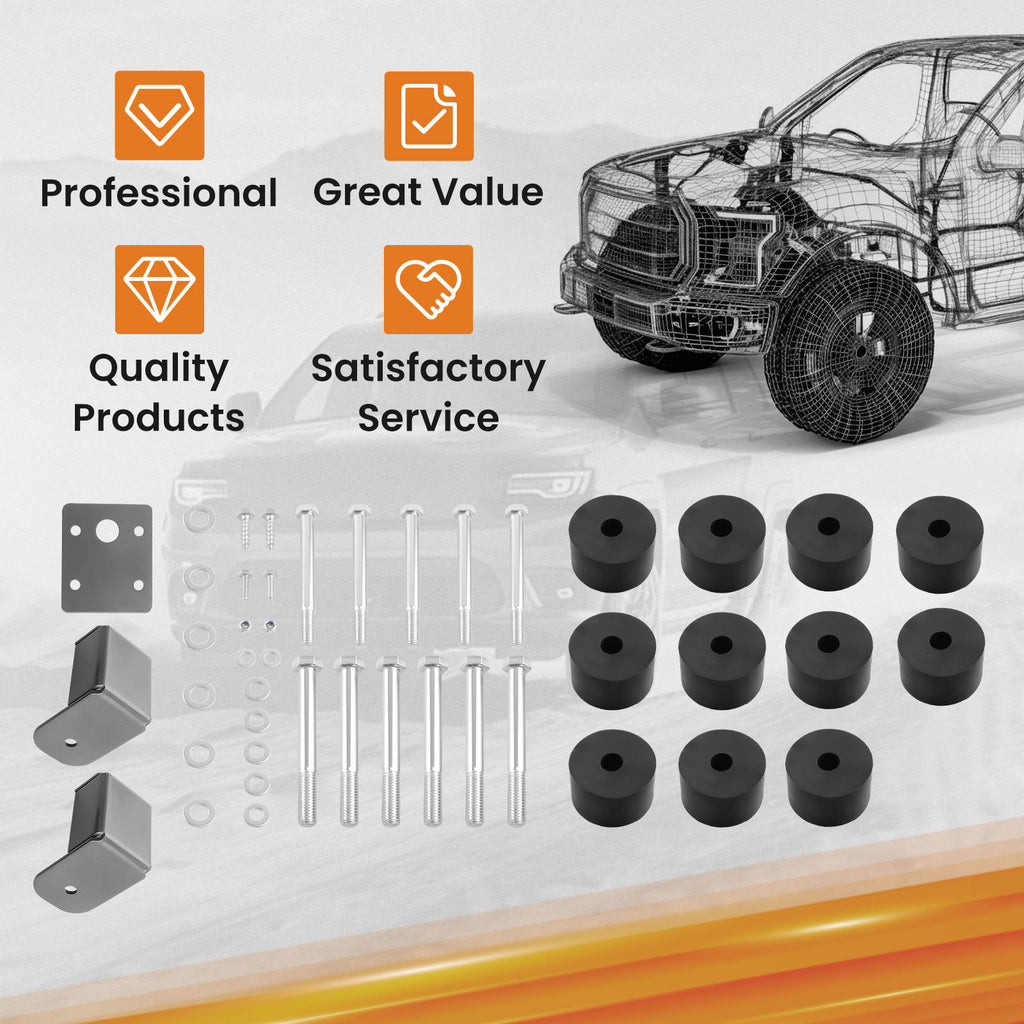 Body Lift Kit fitfor compatible for Jeep Wrangler TJ 1997-2006 4WD 2004-2006 Nylon