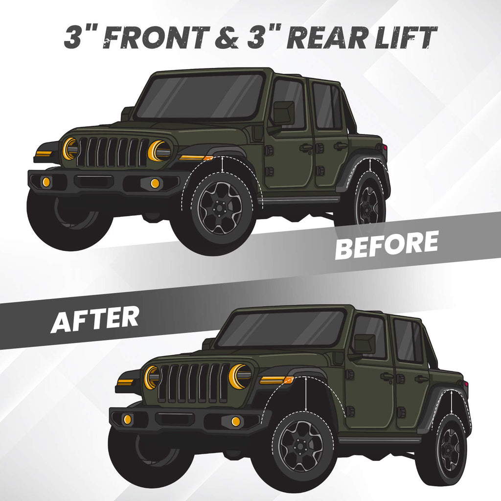 Compatible for Jeep Commander Cherokee WK 3 inch Front Rear Lift Level Kit Strut Spacers