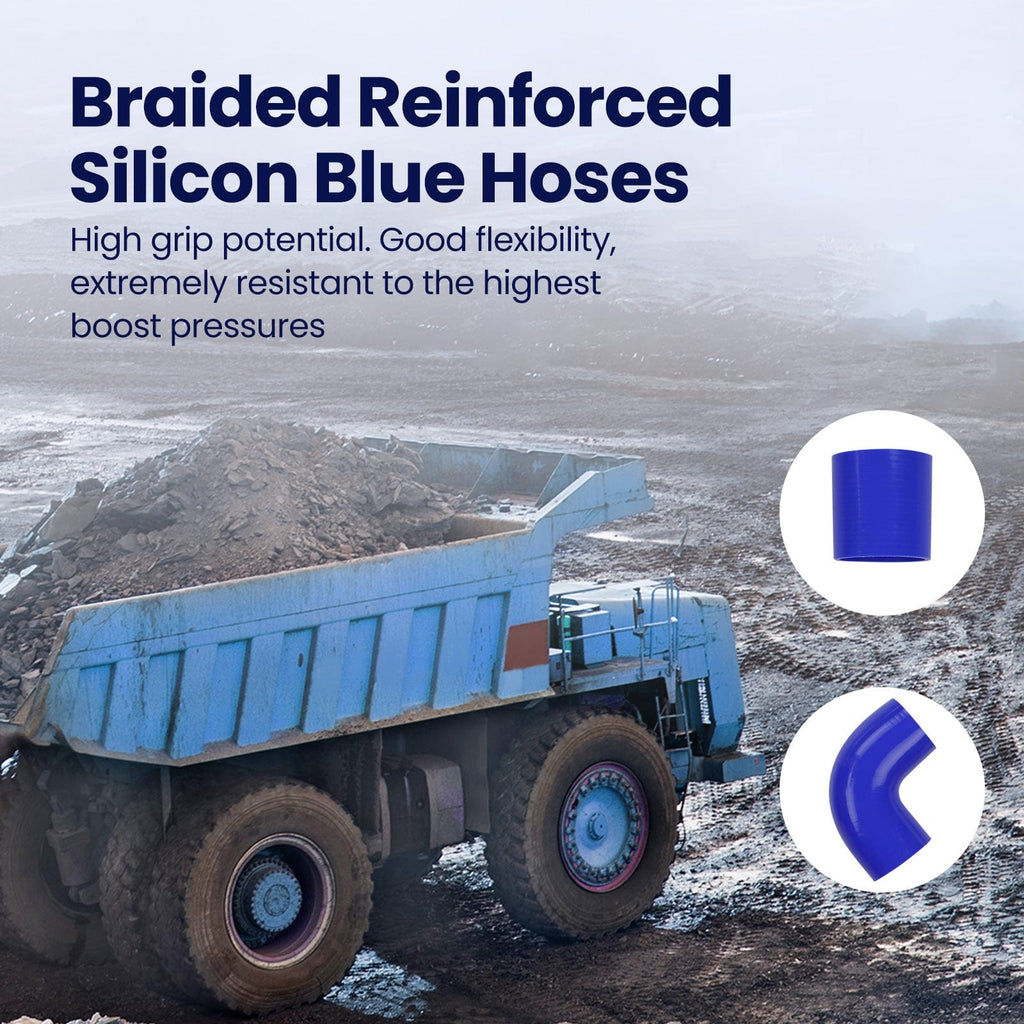 Tube and Fin Universal Intercooler 2.5" 64mm Turbo Piping Pipe Kit suitable voor Audi