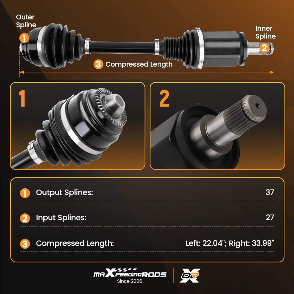 2x Aandrijfas links/rechts geschikt voor BMW 5 (F10 F11) 528i 535i 550i xDrive