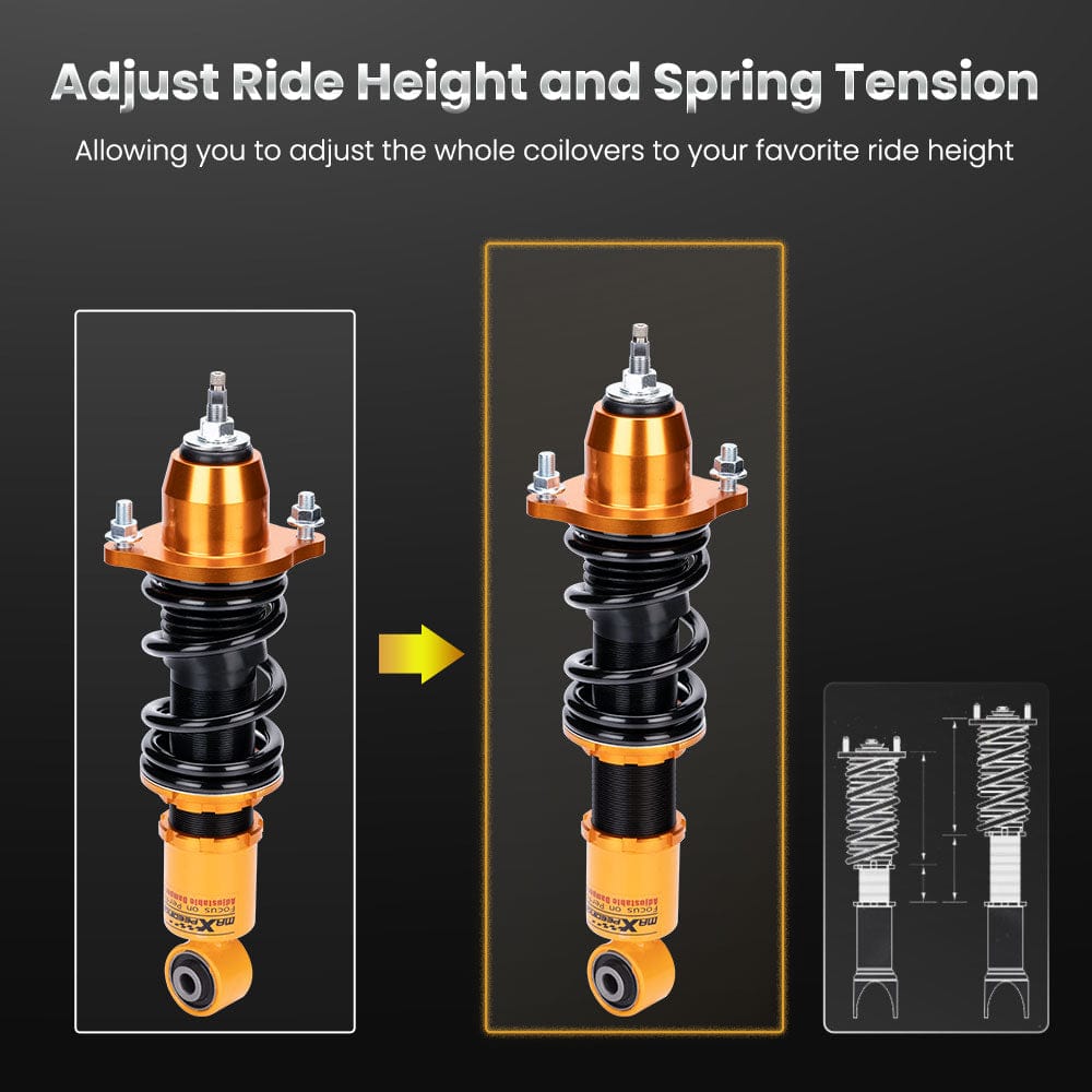 Schroefset Veerpoot Schokdemper Spring Suspension geschikt voor Honda Civic (EM2) 2001 - 2005
