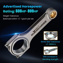 Laad de afbeelding in de galerijviewer, Drijfstangen geschikt voor Honda Civic Wagon CRX D15B2 SOHC Con Rod Drijfstangen H Beam ARP