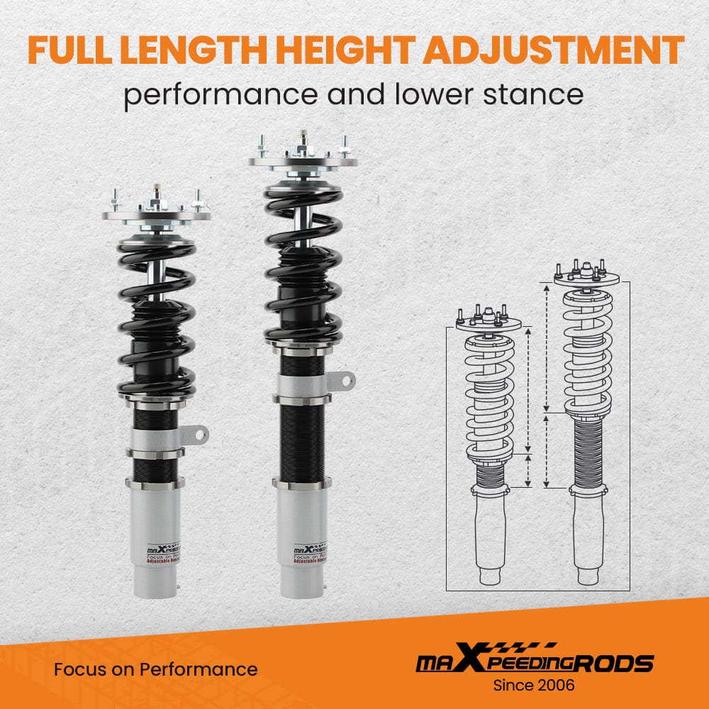 Verstelbare schroefset geschikt voor BMW 3 (E46) 4-door Sedan 1998-2005 suspension