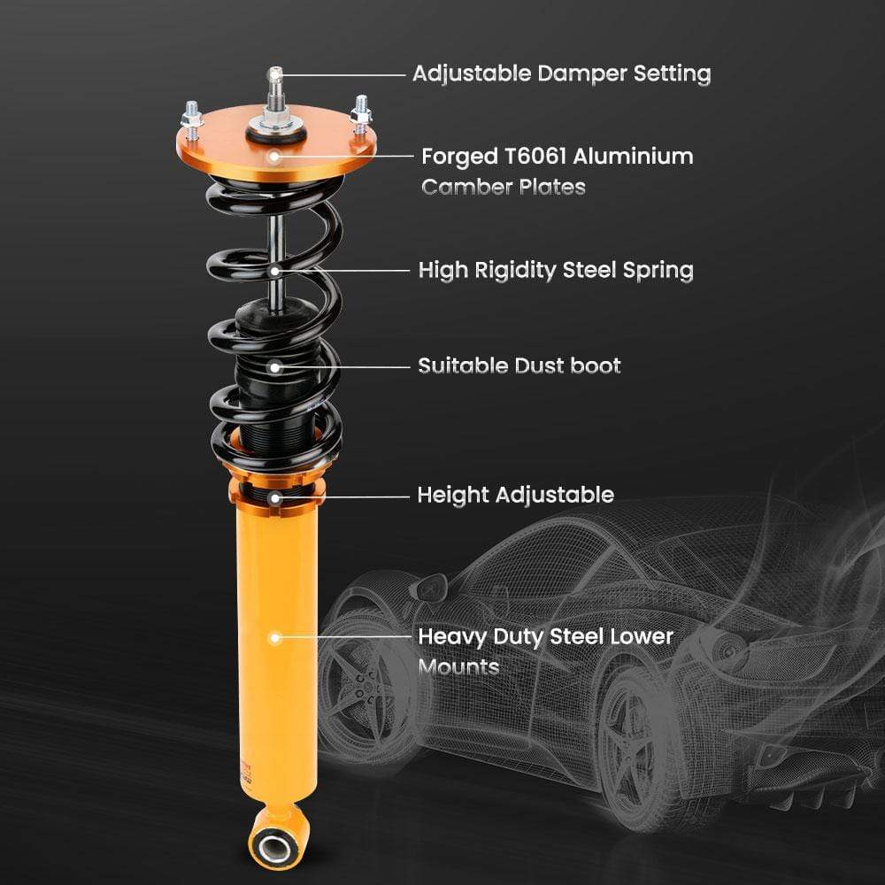 ATT Schroefset Suspension geschikt voor Nissan Skyline GTST R33 ECR33 ER33 adj. damper