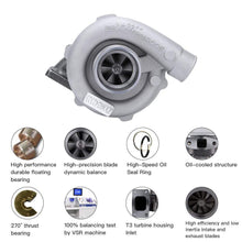 Laad de afbeelding in de galerijviewer, Universal Turbo+Downpipe voor T3T4 T04E T3 T4 A/R .63 Oil-Cooled Turbo