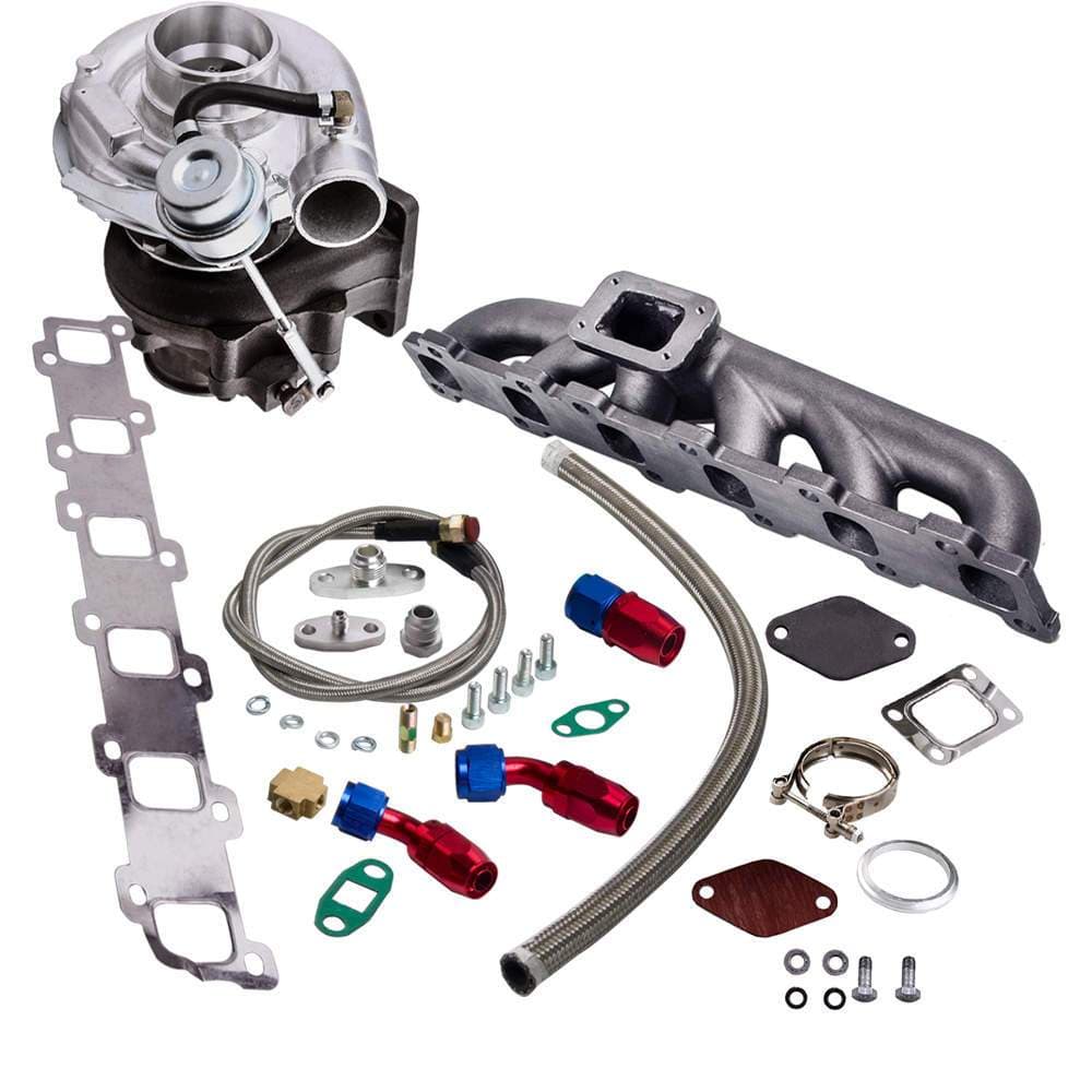 T3 TO4E Turbo Turbine 0.63 AR Line Kit Oil Cooled 420HP