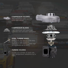 Laad de afbeelding in de galerijviewer, Turbo T3 T4 T04E geschikt voor Audi VW 1.8T VR6 .63 AR V Band universal Turbo nieuw boven