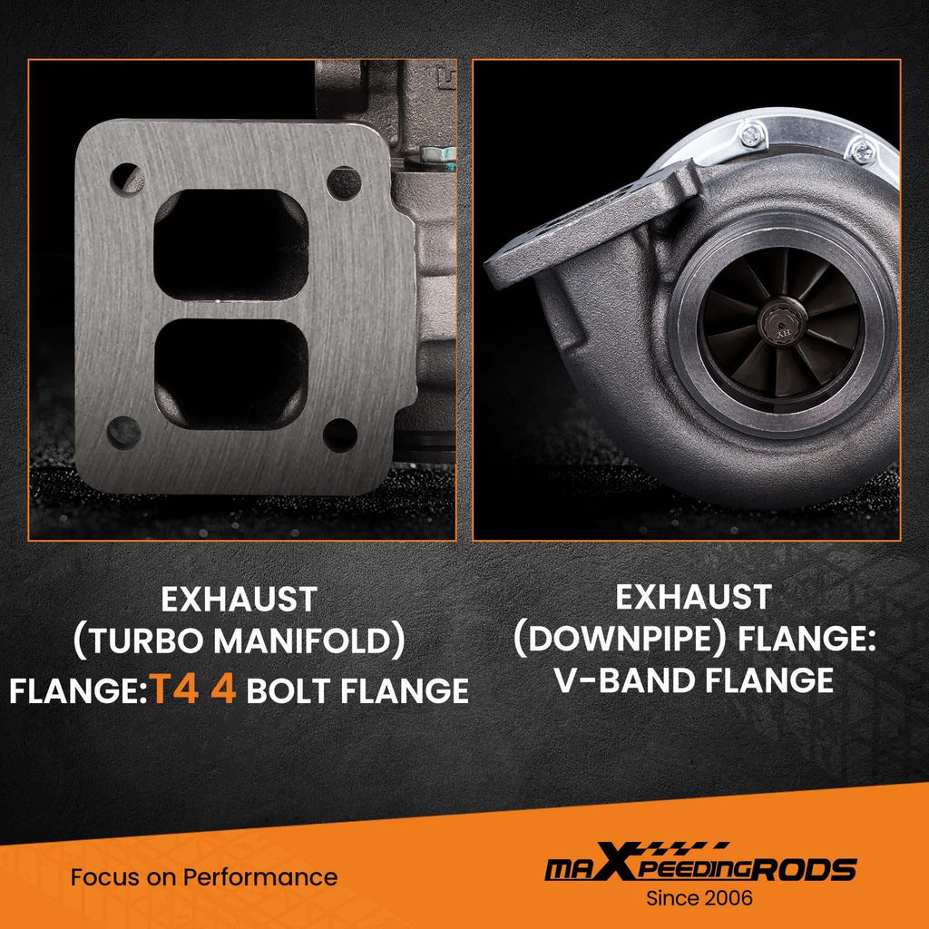 GT45 turbo V-Band Twin-Scroll A/R .66 A/R 1.05 98 mm bis 600 PS oliegekoeld