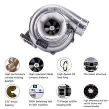 Laad de afbeelding in de galerijviewer, Universal T70 Turbo A/R 0.7 0.82 T3 V-band Flange geschikt voor Audi VW 1.8L-3.0L motoren