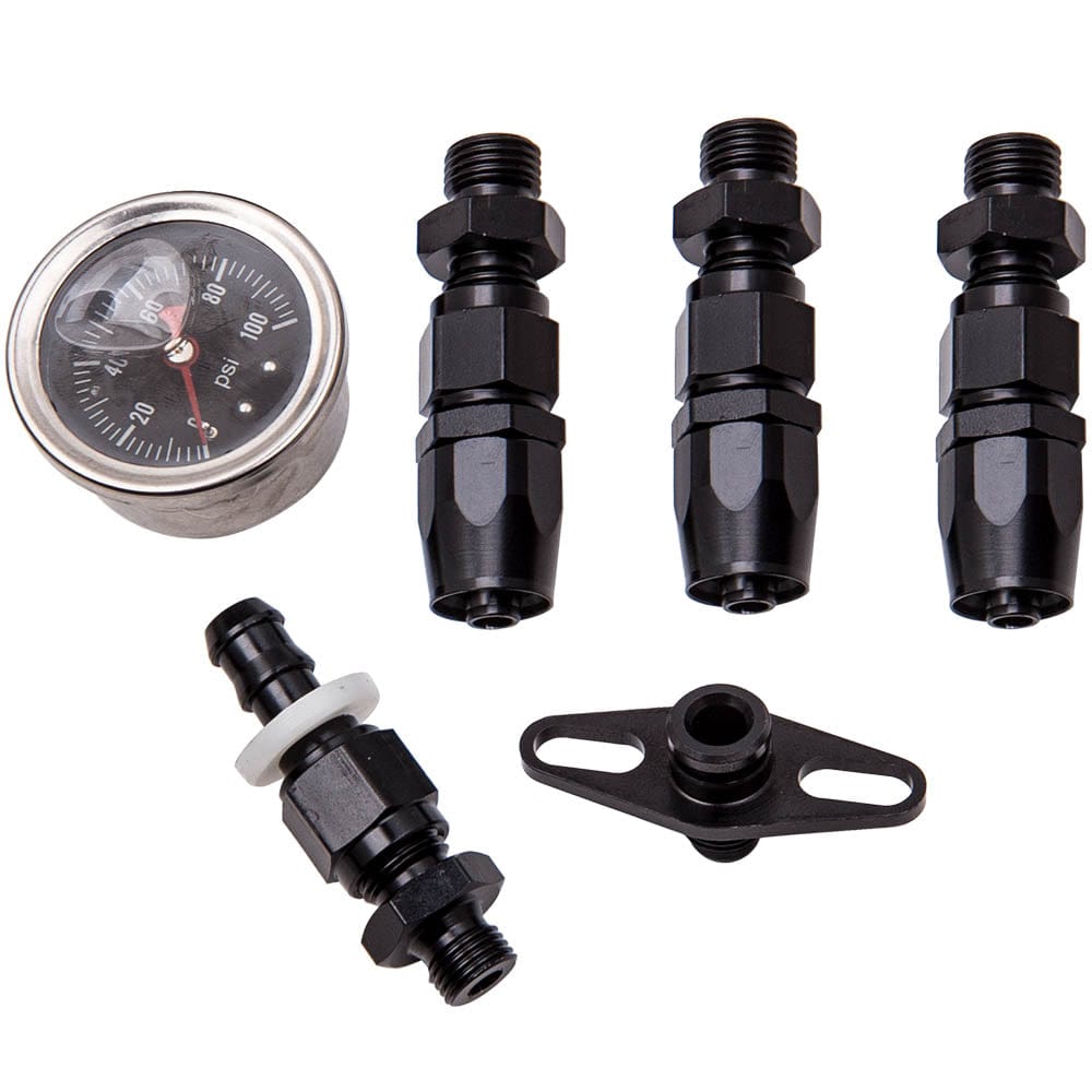 Verstelbare Brandstofdrukregelaar Kit -6AN Fitting End Aluminium Set
