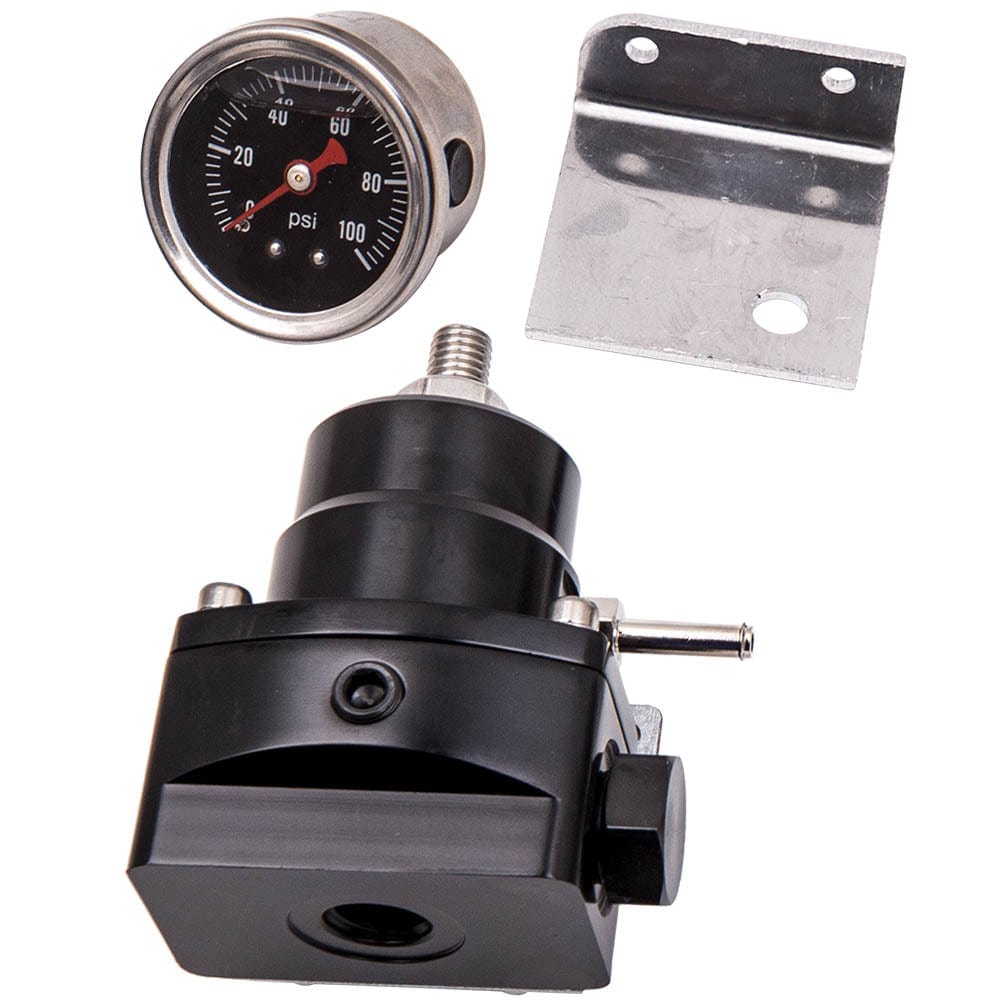 Verstelbare Brandstofdrukregelaar Kit -6AN Fitting End Aluminium Set