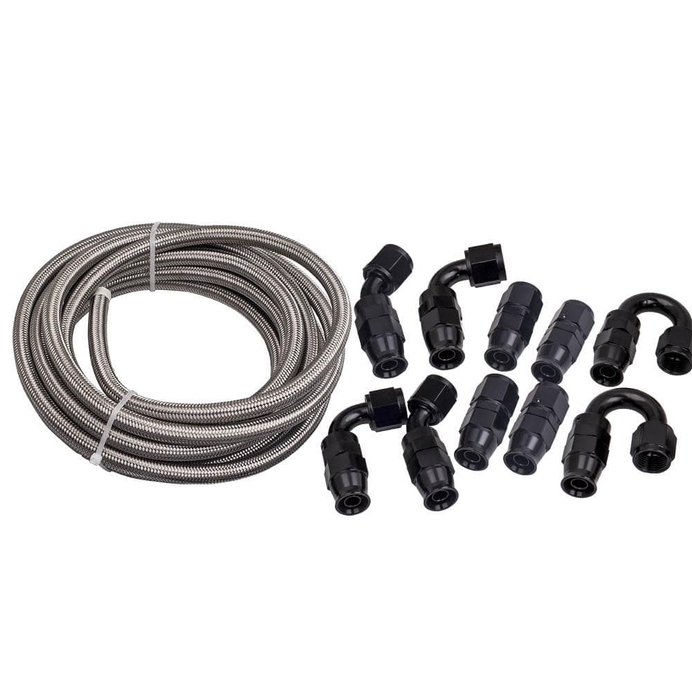 11 stuks AN-8 AN8 Roestvrij staal 20FT Fuel Line Hose End Fitting Kit