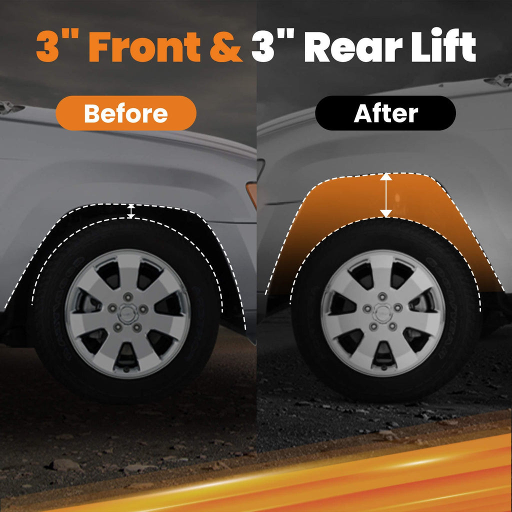 3" voor 3" achter Body Lift Kit suitable voor Chevrolet Silverado 1500 2WD/4WD 2007-2013