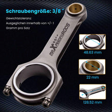 Laad de afbeelding in de galerijviewer, 4 Stuks Conrods ARP 2000 geschikt voor Fiat Uno Punto GT 1.4 H beam Drijfstang Rods