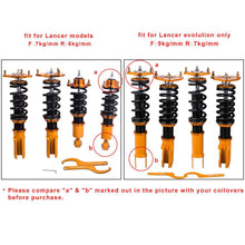Laad de afbeelding in de galerijviewer, Verstelbare Schroefset Suspension Geschikt voor Mitsubishi Lancer Evolution VII (EVO 7) CT9A 2001-2003