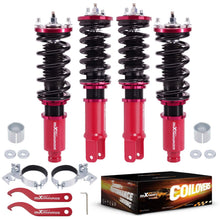 Laad de afbeelding in de galerijviewer, Schroefset geschikt voor Honda Civic CR-X EG 1988-1995 dempingsverstelbaar rood