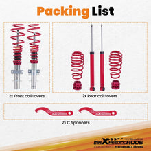 Laad de afbeelding in de galerijviewer, Schroefsets geschikt voor VW Polo 9N geschikt voor Seat Ibiza MK3 02-09 Verstelbare Suspension Verlaging Shock Kit