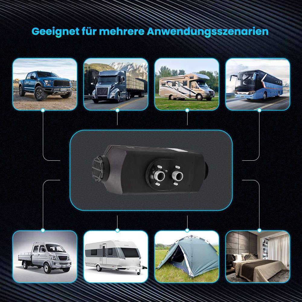2KW 12V Air Diesel Heater Knob Switch + 10L Tank voor Truck, Boat, Trailer, Car