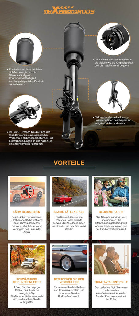 Veerpoot Schokdemper voor + ADS geschikt voor Mercedes M-Klasse W164 X164 164320431360