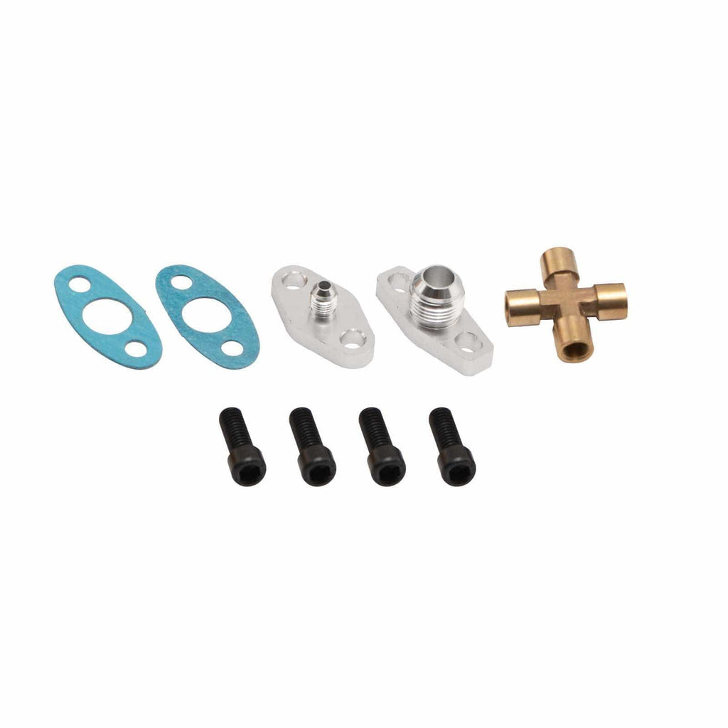 Turbo Oil Feed + Drain Return Line Kit for T3 for GT30 GT3582 GT3076 GT3037