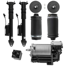 Laad de afbeelding in de galerijviewer, 2x Schokdempers + 2x achter Luchtveer Bags met Compressor geschikt voor Mercedes M ML GL W164 X164