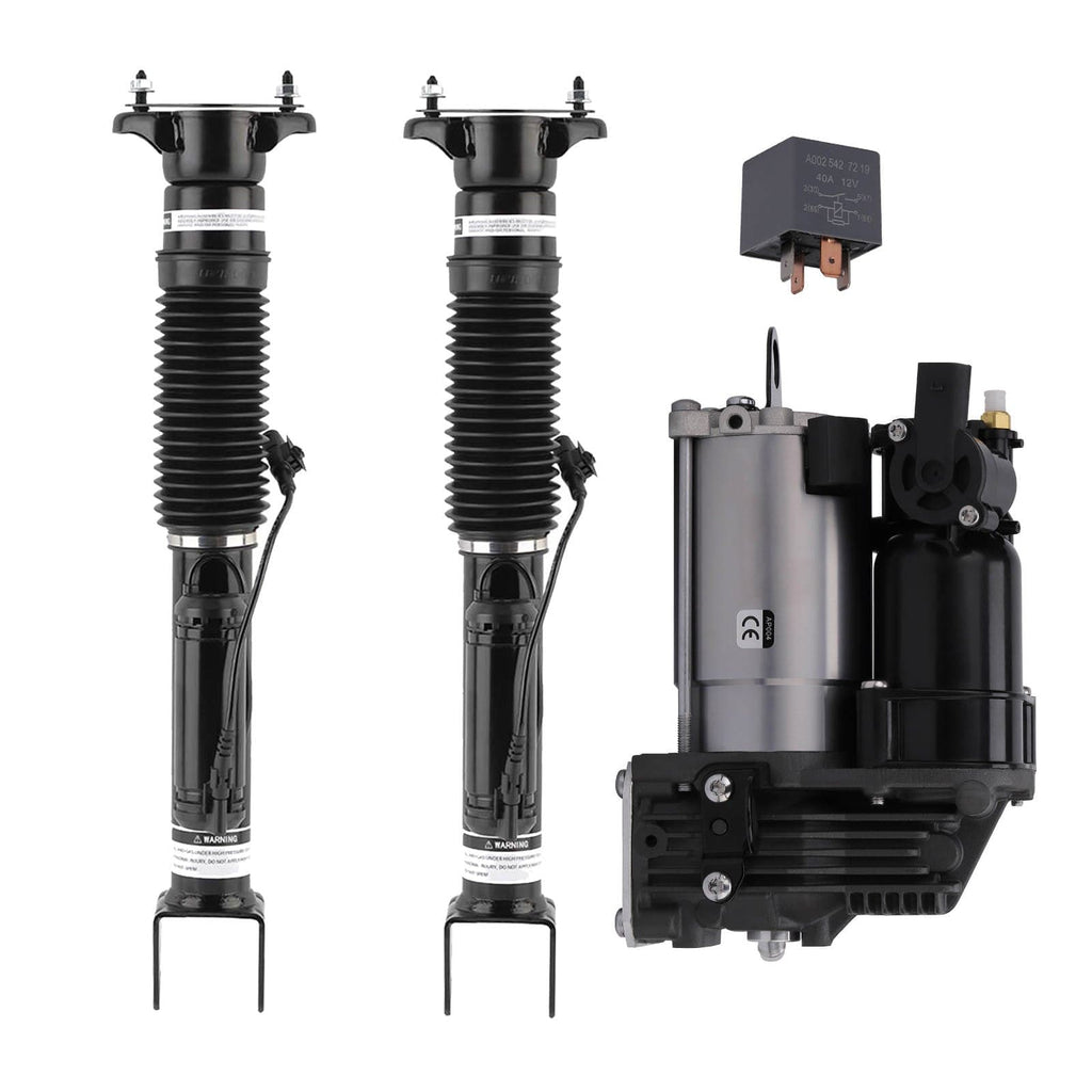 2x Schokdemper achter + Luchtveringcompressor geschikt voor Mercedes ML GL W166 X166
