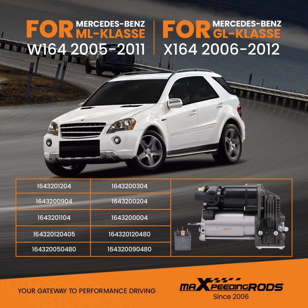 Luchtcompressor geschikt voor Mercedes-Benz M-Klasse W164 ML 63 AMG 4matic 2006-2011 Pomp