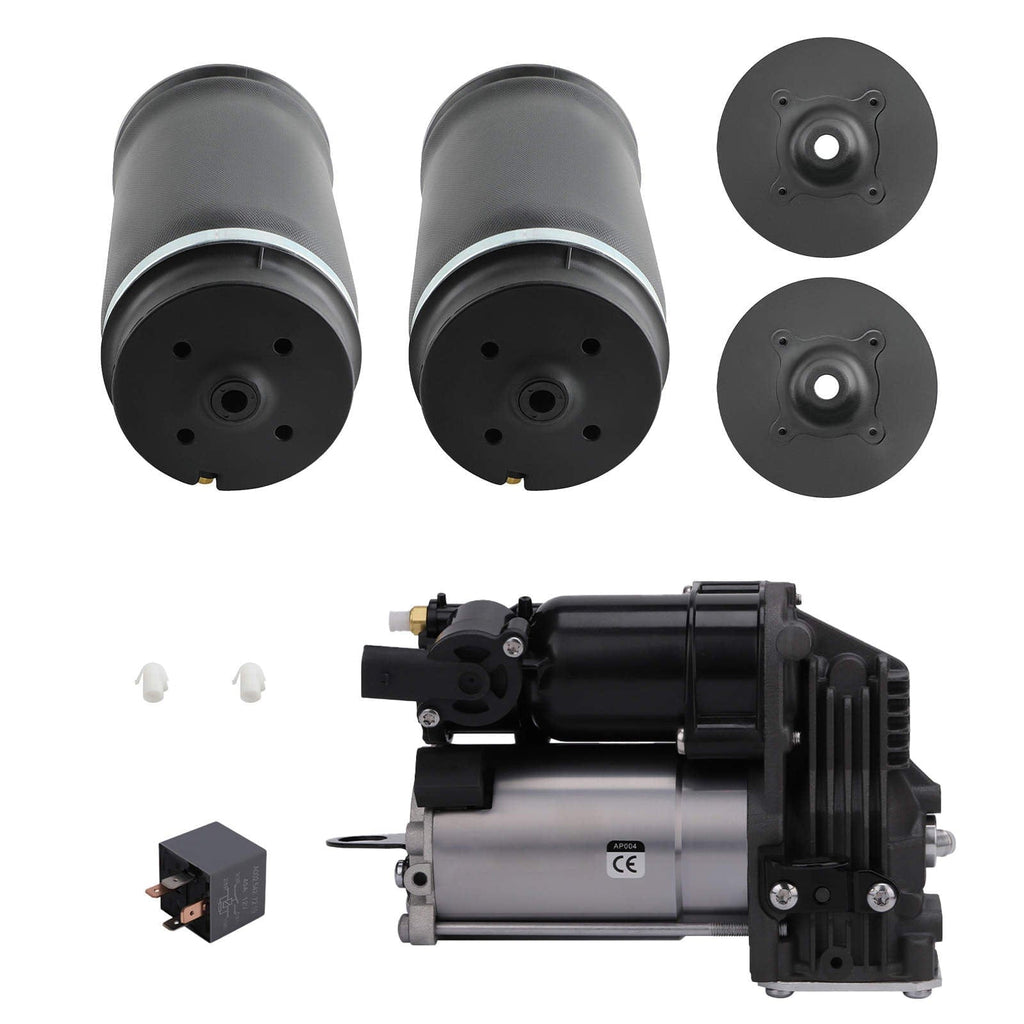 Luchtveringcompressor + 2x Luchtveer balg achterzijde geschikt voor Mercedes-Benz GL ML W166 X166