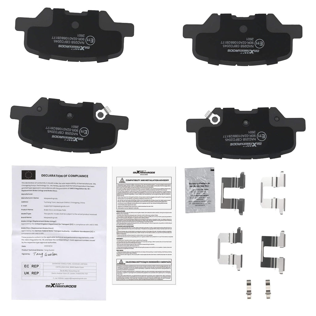 Remblokken achter geschikt voor Mazda 6 stationwagen sedan GJ GL, Mitsubishi Outlander III