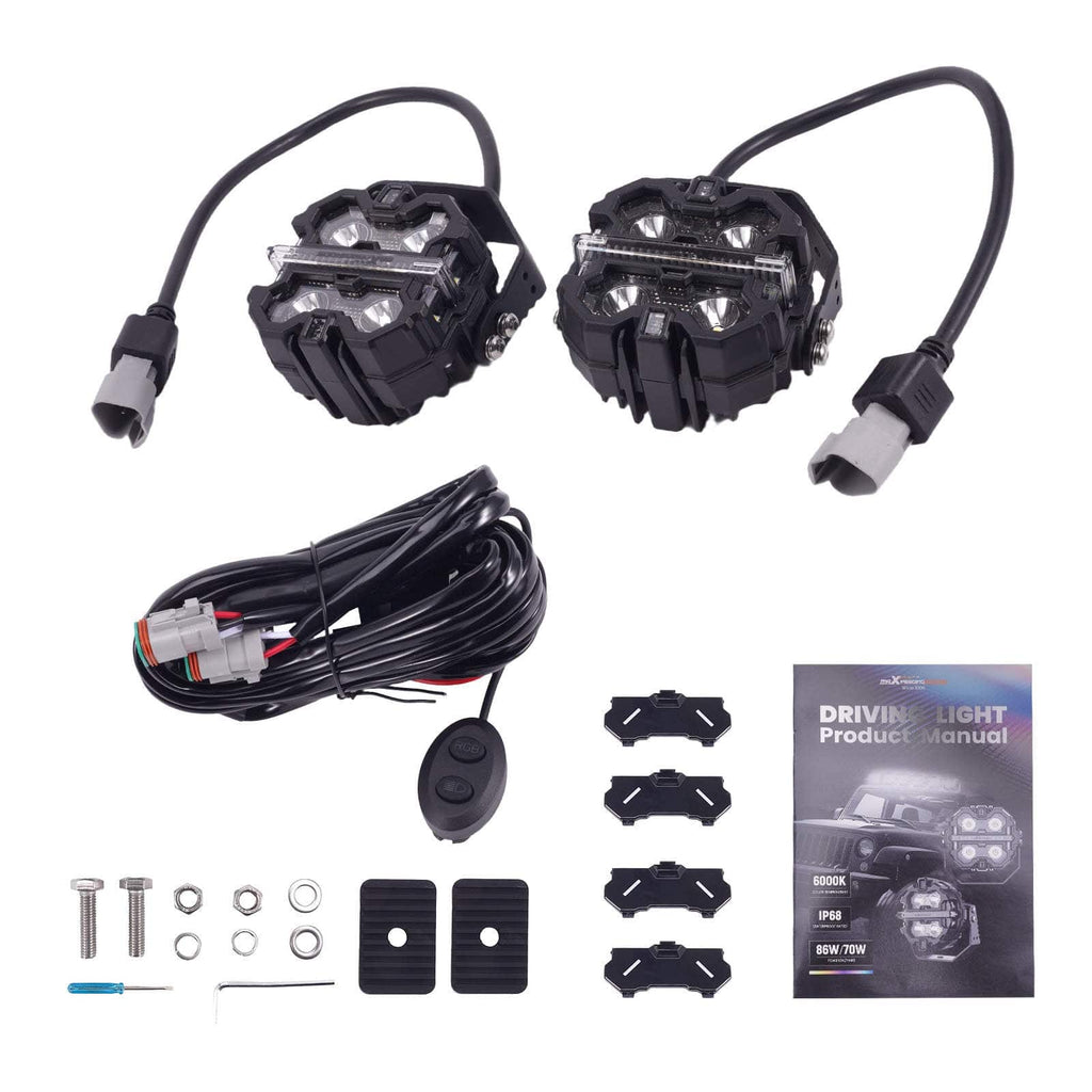 LED Work Light 160W RGB DRL White/Amber 3.5 for SUV ATV Marine Boat IP68