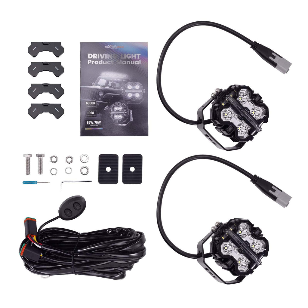 160W LED Auxiliary Light 3.5" Work Light Spot DRL for Off Road