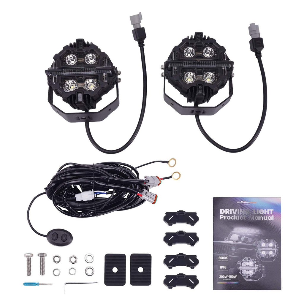 5inch 212W LED Driving Lights Spot Beam RGB DRL Round Pod Lamp suitable for White 6000K IP68