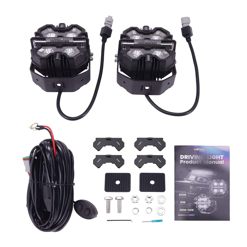 Square LED Work Light RGB DRL 212W for SUV 4X4 Marine Boat White 6000K