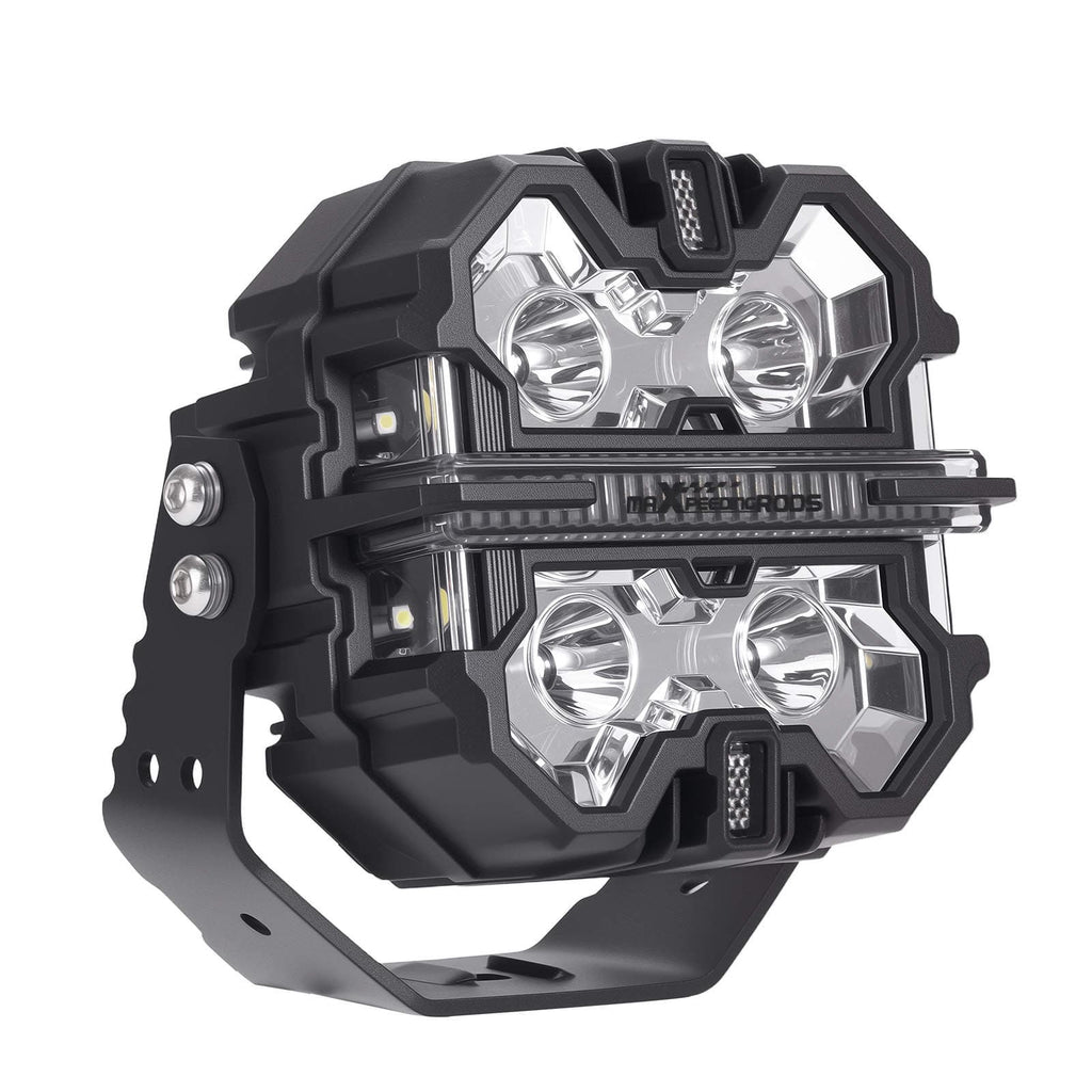 Quad LED Koplamp DRL Daytime Running Light 6000K voor Truck Offroad Aluminium IP68