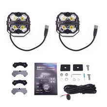 Laad de afbeelding in de galerijviewer, Quad LED Koplamp DRL Daytime Running Light 6000K voor Truck Offroad Aluminium IP68