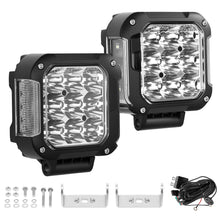 Laad de afbeelding in de galerijviewer, 2x 4zoll LED Zusatzscheinwerfer met Gelb Tagfahrlicht DRL for Offroad SUV LKW