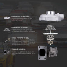 Laad de afbeelding in de galerijviewer, T3 T4 T04E Turbo 400HP .57 A.R Universal 4/6 Cyl. 2.5L-3.5L Upgrade