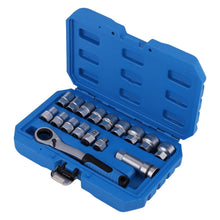 Load image into Gallery viewer, 17x Pass-Through Socket Set Ratchet Box for Mechanics 10-24mm Metric