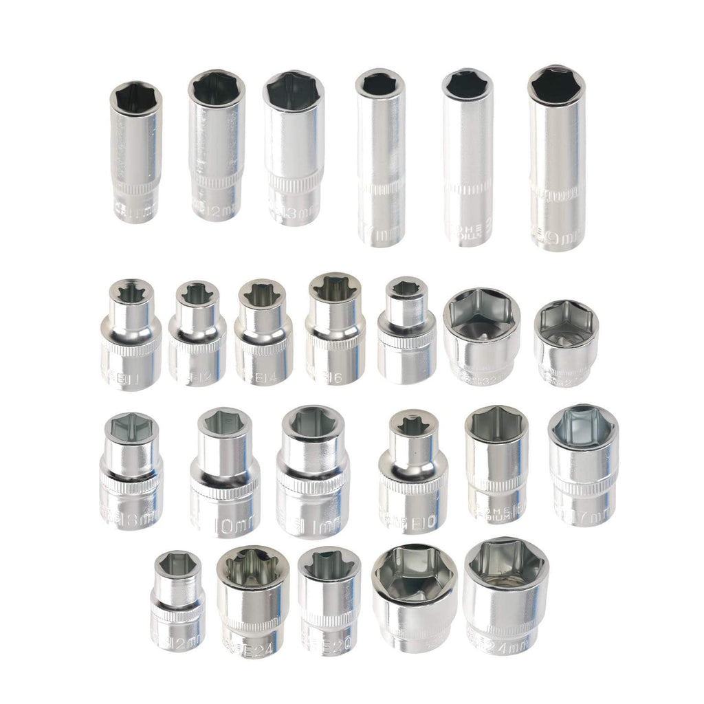 108 stuks Socket Wrench Set voor Mechanics CR-V 1/2 1/4 Complete