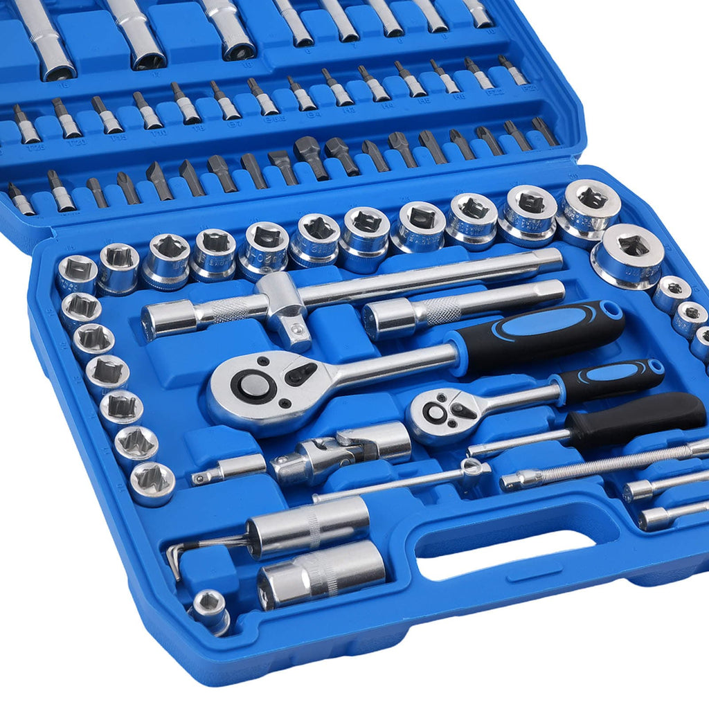94-Piece CRV Steel Socket Set 1/4 1/2 with Ratchet Star Hex Extension 4-32mm