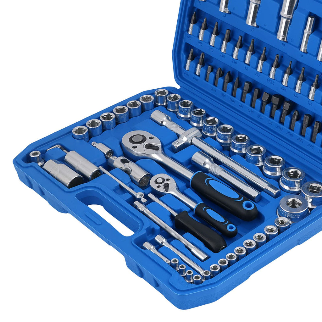 94-Piece CRV Steel Socket Set 1/4 1/2 with Ratchet Star Hex Extension 4-32mm